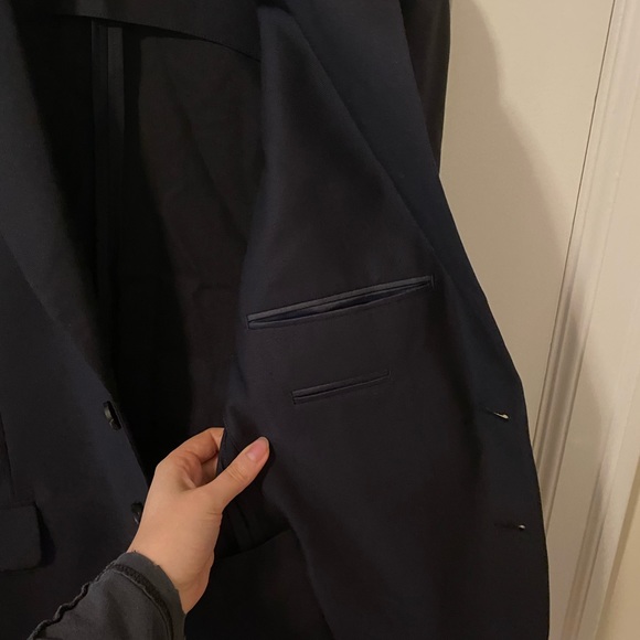 Mens SANDRO Classic Navy Wool Suit Jacket sz EU48 - Picture 16 of 16